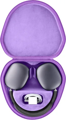 Miniatura 23 de co2CREA Funda rígida con modo de sueño, reemplazo para auriculares Apple AirPods Max inalámbricos de diadema (Funda negra)