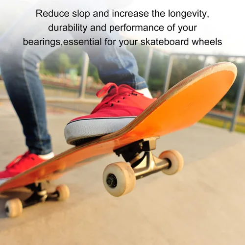 Miniatura 7 de Hotop Kit de 56 piezas de accesorios para patineta y camión, incluye 8 espaciadores, 8 tuercas de eje y 40 anillos de velocidad para patineta