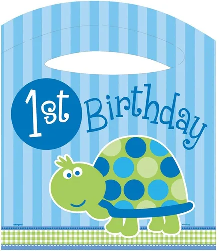 Miniatura 3 de Kit de silla alta de tortuga de primer cumpleaños Azul 4 piezas
