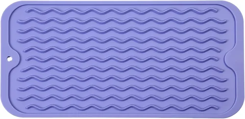 Miniatura 143 de MicoYang Alfombrilla de silicona para secado de platos para múltiples usos, fácil de limpiar, ecológica, resistente al calor, alfombrilla