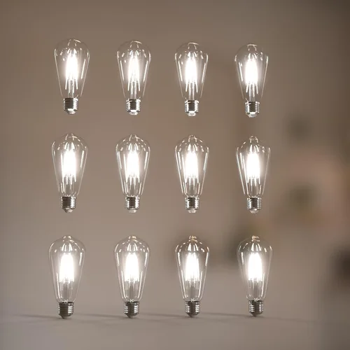Miniatura 22 de Jensense Bombillas LED Edison E26, 60 vatios equivalentes, bombillas regulables, 2300 K, luz blanca cálida (cristal ámbar), estilo vintage