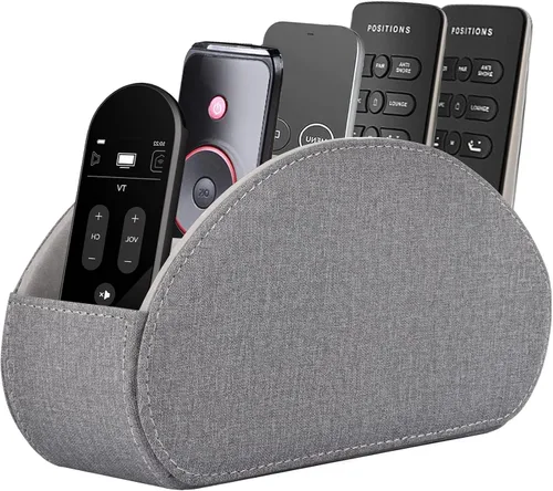 Miniatura 10 de Soporte de cuero para control remoto con 5 compartimentos, caja de almacenamiento/bandeja para control remoto de TV, organizador de escritorio