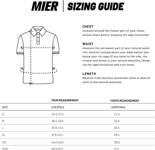 Miniatura 6 de MIER Men's Outdoor Performance Tactical Polo Shirts Short and Long Sleeve, Moisture-Wicking