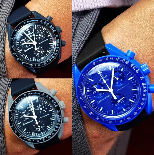 Miniatura 8 de Correa de reloj para Omega X Swatch Moonswatch Correa de reloj Speedmaster 20MM de liberación rápida de goma de repuesto