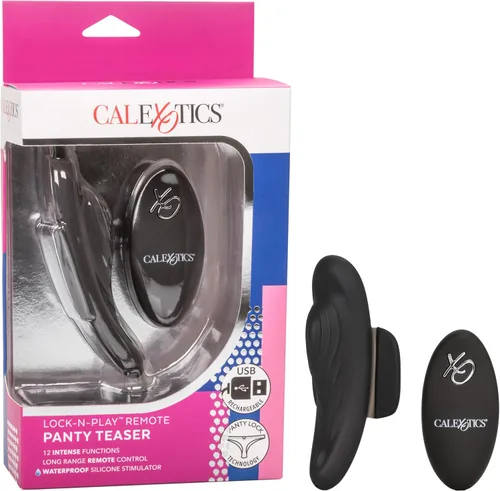 Miniatura 13 de CalExotics Lock-N-Play SE-0077-58-3 - Vibrador de clítoris de silicona resistente al agua con 12 funciones, recargable con vibración parpadeante