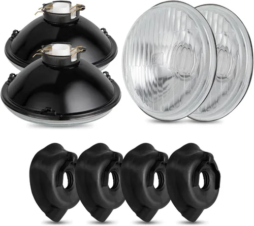 Miniatura 7 de Reemplazo de faros delanteros redondos sellados de 5.75 pulgadas con bombillas LED H4, se adapta a H5001 H5006 H5506 H5010, carcasa de reflector