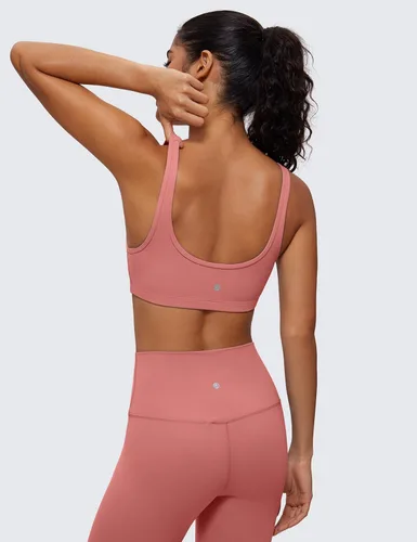 Miniatura 38 de CRZ YOGA Butterluxe - Mini brasier para mujer, cuello redondo, de bajo impacto, inalámbrico, deportivo, yoga, acolchado, para entrenamiento