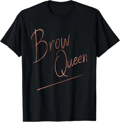 Brow Queen Ombre - Camiseta de escritura a mano, regalo para artista de maquillaje, Negro, S