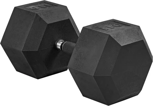 Miniatura 87 de CAP Barbell Peso de la mancuerna hexagonal recubierta, individual, 10-120 libras, múltiples opciones