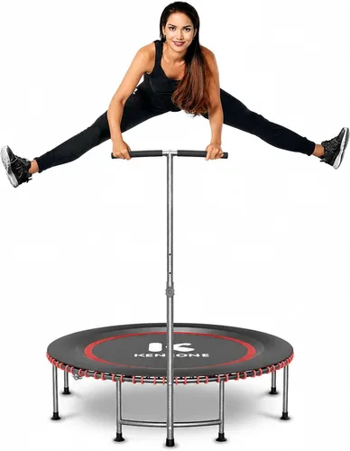 K KENSONE Trampolín rebotador de bajo impacto de 40/48 pulgadas para adultos con bungee, 450/550 libras, mini trampolín de ejercicio silencioso con