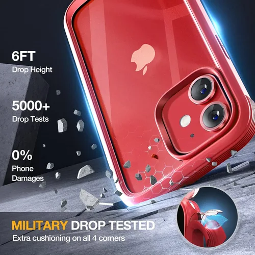 Miniatura 4 de Miracase Glass Series - Funda para iPhone 12/12 Pro de 6.1 pulgadas, funda bumper resistente de cuerpo completo mejorado con protector de pantalla