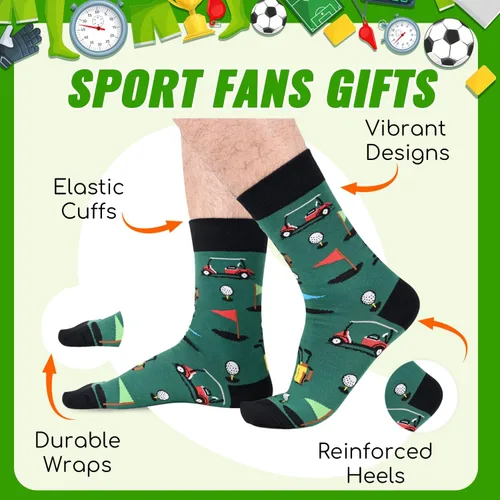 Miniatura 8 de HAPPYPOP Calcetines novedosos para hombre, calcetines de bolos de golf con bandera estadounidense, doctor, enfermera, optometría, música, regalos