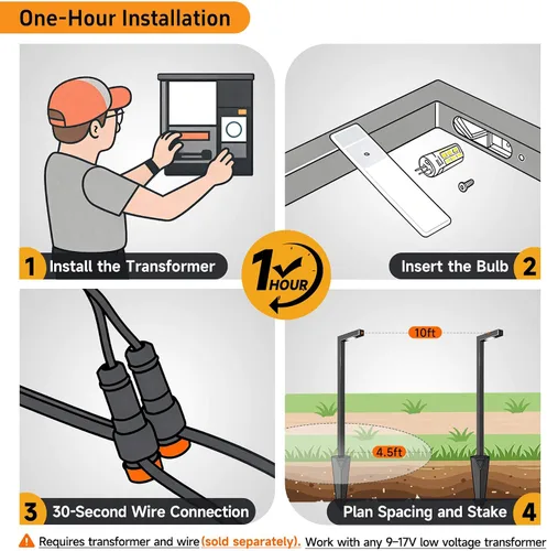 Miniatura 9 de Gardenreet Luces de camino de paisaje de latón, luces de camino de bajo voltaje de 12 V con cable, luces de jardín al aire libre LED impermeables