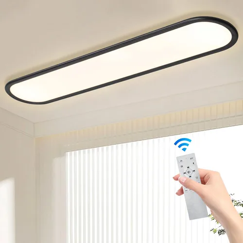 Miniatura 14 de Ganeed Lámpara de techo LED de 27.6 pulgadas, lámparas de techo lineales de alto brillo, blanco frío de 6000 K, luminaria moderna ultra fina