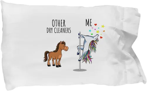 Unicorn Dry Cleaner Pillowcase Other Me Funny Gift for Coworker Women Her Cute Office Birthday Present Magical Joke Quote Gag Pillow Cover Case 20x30