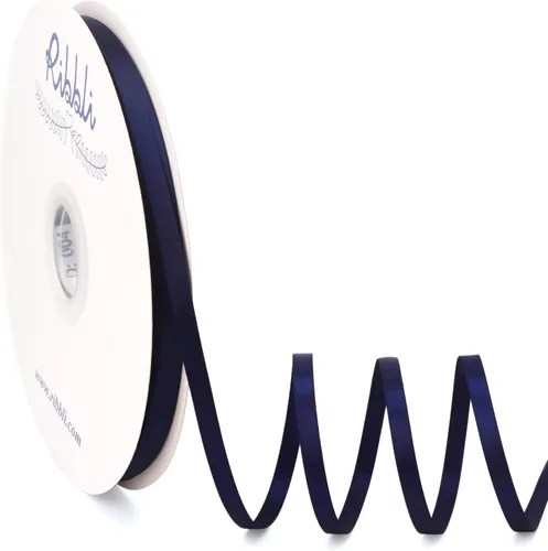 Miniatura 88 de Ribbli - Cinta de satén azul polvoriento de doble cara, 1 pulgada x 50 yardas continuas - Cinta de satén azul polvoriento para envoltura de regalos