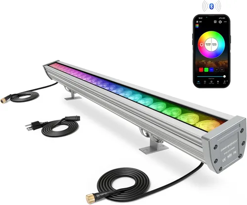 Luz de Lavadora de Pared LED Inteligente, Barras de Luz Inteligentes RGB+CW de 168W con Control de Grupo e Individual, Funciones de Temporización,