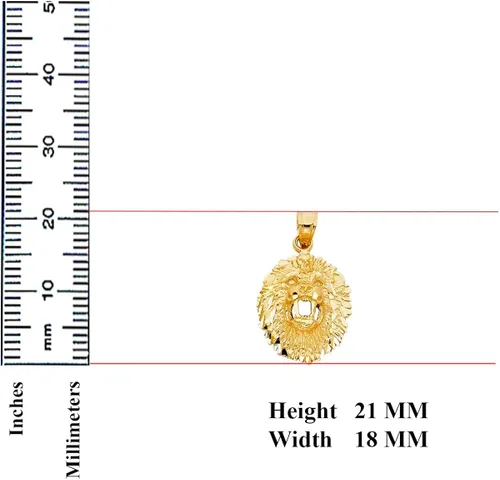 Miniatura 3 de TGDJ Colgante de león de oro amarillo de 14 quilates, Metal