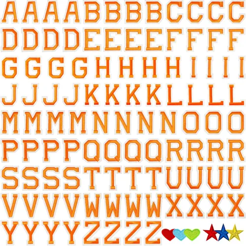 Miniatura 36 de Jongdari Parches para planchar con letras y números para ropa, parches de alfabeto bordado de 2" para chaqueta Letterman A-Z y apliques 0-9 para Rojo