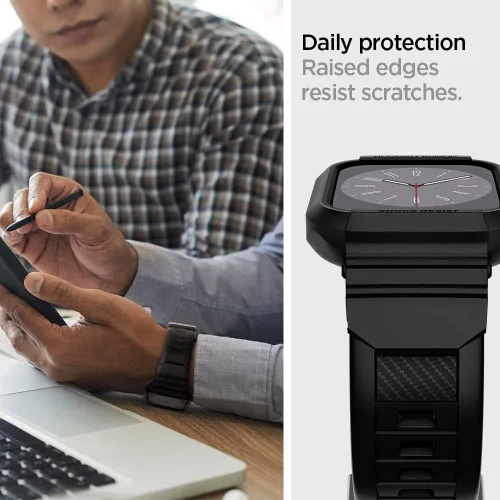 Miniatura 6 de Spigen for Apple Watch Band with Case, Rugged Armor Pro Compatible with Ultra 3/2/1 49mm, Series 11/10 46/42mm, 9/8/7 45/41mm, SE3/SE2/SE/6/5/4 Negro