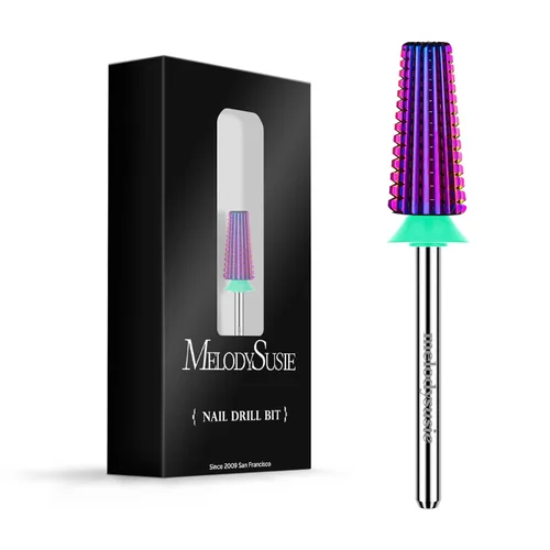 Miniatura 38 de MelodySusie Super Cut Edition Brocas para Uñas 5 en 1, Brocas Multifunción de Carburo de Tungsteno de 3/32'', Adecuadas para Manicura Pedicura