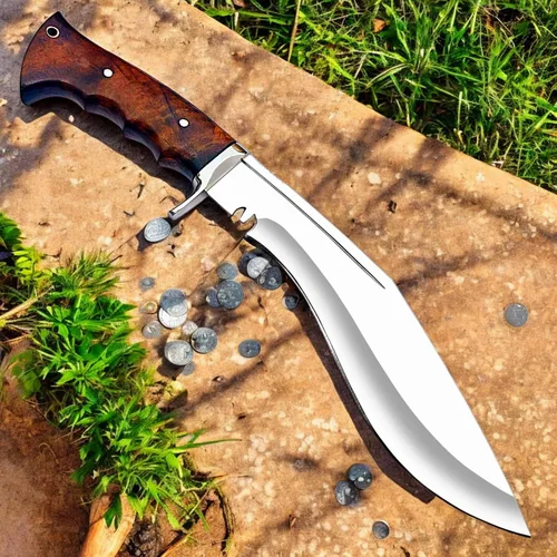 Miniatura 4 de Poshland Cuchillo de caza de hoja fija. Cuchillo resistente para durar mucho tiempo completamente hecho a mano con funda incluida, ha sido diseñado