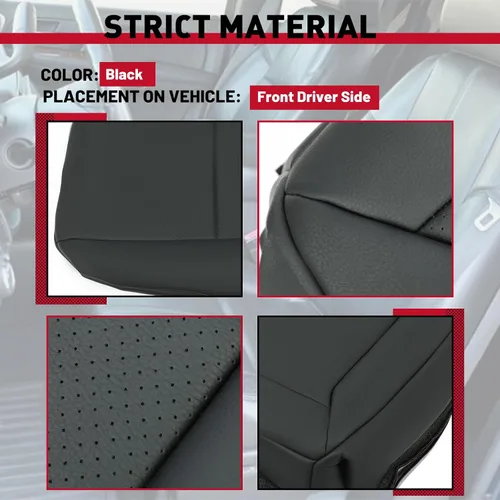 Miniatura 3 de HECASA Funda de asiento izquierdo compatible con Mercedes Benz C250 C300 C350 2008-2014 parte inferior de cuero para lado del conductor, color negro