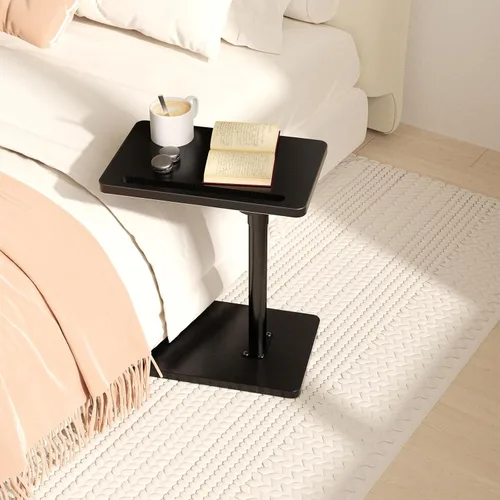 Miniatura 2 de YUHFERA Mesa de Bandeja Giratoria de 360° para Brazo de Sofá - Mesa Auxiliar Ajustable en Altura para Cama o Silla con Ranuras para Teléfono