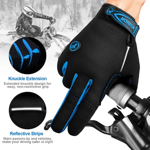 Miniatura 5 de BIKINGMOREOK - Guantes de ciclismo para bicicleta de montaña, para hombre y mujer, permite el uso de pantallas táctiles, con acolchado de gel