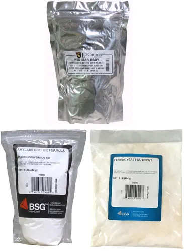 1 libra de Enzima Amilasa - 1 libra de Levadura de Destiladores DADY - 1 libra de Nutriente Fermax