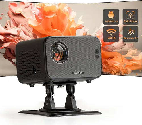 Miniatura 9 de Proyector [Aplicación con licencia oficial y enfoque automático] con WiFi y Bluetooth, XuanPad Proyector portátil Full HD 1080P, soporte giratorio