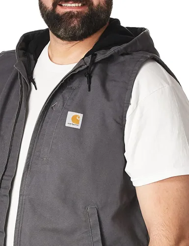Miniatura 2 de Carhartt Mens Relaxed Fit Washed Duck Fleece-Lined Hooded Vest