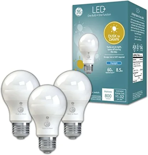 Miniatura 12 de GE LED+ - Bombillas LED A19 del anochecer al amanecer, luz de seguridad automática para exteriores, luz blanca suave (paquete de 2)