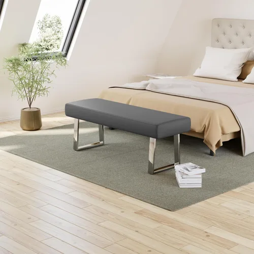Miniatura 5 de JIEXI Banco de dormitorio, banco tapizado en el extremo de la cama, taburete pequeño de esquina interior con patas de metal, para cocina, entrada