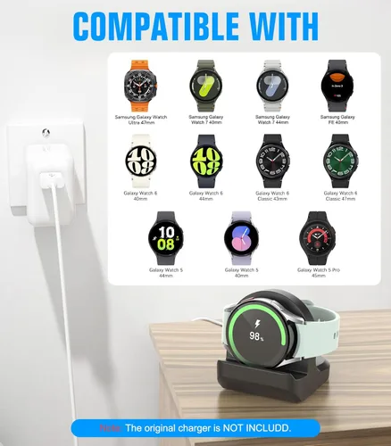 Miniatura 2 de MoKo Soporte de cargador compatible con Samsung Galaxy Watch 8 7 6 5 1.575 in 1.732 in/8 Classic 1.811 in/Ultra/6 Classic 1.693 in 1.850 in/5 Pro