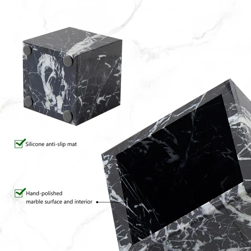 Miniatura 5 de Portacepillos de mármol natural lujoso real y organizador de brochas de maquillaje y soporte para bolígrafos para escritorio, portautensilios