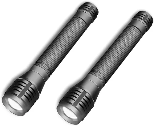 Miniatura 7 de Linterna LED con zoom de alto lúmenes, 3 modos, funciona con batería AA, potente para camping, al aire libre y uso de emergencia, paquete de 2