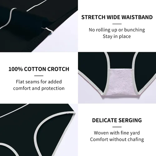 Miniatura 5 de Migbean Ropa interior de cintura alta para mujer, ropa interior para mujer, bragas para mujer, ropa interior de talla grande para mujer, bragas