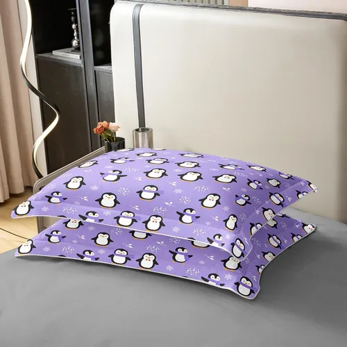 Miniatura 5 de Funda de edredón de pingüino de algodón puro completa kawaii funda de edredón de pingüino antártico juego de ropa de cama de animales para niños