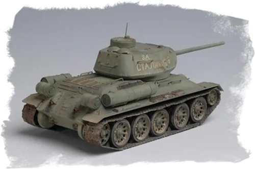 Miniatura 4 de Hobby Boss Modelo de tanque ruso T-34/85 1944 con kit de construcción de modelo de vehículo de torreta aplanada