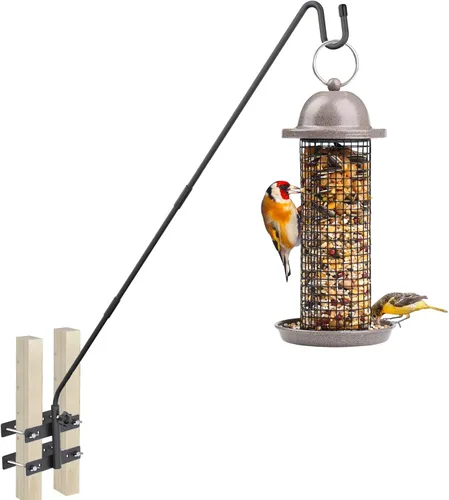 Colgador de plantas para barandilla de cubierta al aire libre, colgador de comedero de pájaros para barandilla de cubierta con abrazaderas dobles,