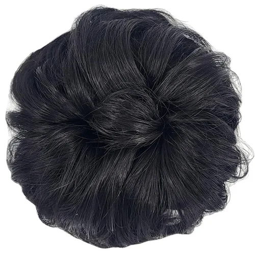 Miniatura 27 de HAIR COUTURE Avanti Moño desordenado - Pieza de extensión sintética instantánea, con pelo rizado ondulado postizo para mujeres
