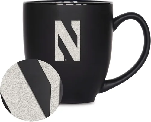 Miniatura 22 de Rico Industries - Taza de cerámica mate negra con grabado láser estándar de 15oz para NCAA (escuelas T & U) - Para bebidas calientes o frías
