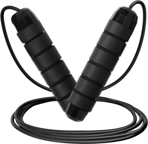 Limm Adjustable Jump Rope for Workout - All-Purpose Exercise Jump Rope Kids & Adults Love with Tangle-Free, Comfortable Foam Handles - Best Negro