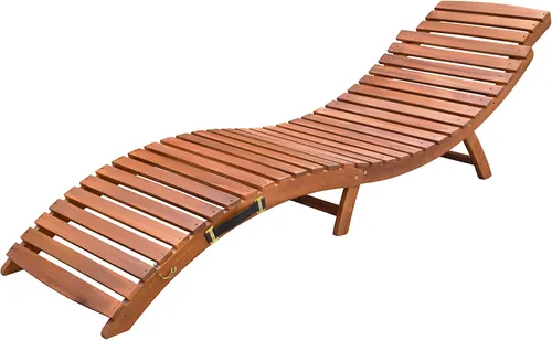 Miniatura 6 de Devoko Tumbona para patio, piscina, para exteriores, plegable, de madera, para exteriores, impermeable, 1 pieza