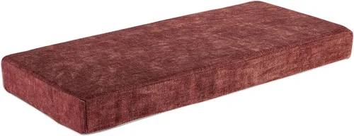 Loveboat - Cojín para banco de 36x18 pulgadas, suave, antideslizante, para muebles de banco, sofá, columpio, con lazos, color rojo ladrillo