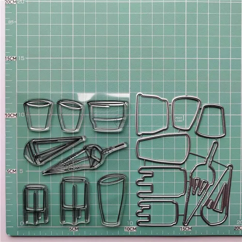 Miniatura 2 de DzIxY Juego de sellos transparentes y troqueles de corte de metal para hacer tarjetas, álbumes de recortes, suministros de papel, sellos y bolsillos
