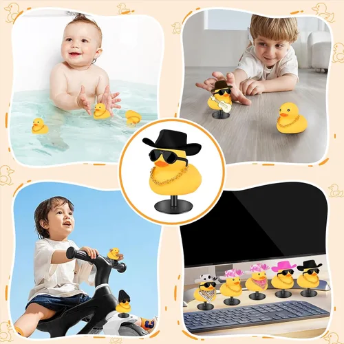Miniatura 7 de Patos de goma con soporte de enchufe de pato, patos de automóvil para tablero de instrumentos, pato para decoración de Jeep y automóvil, divertido