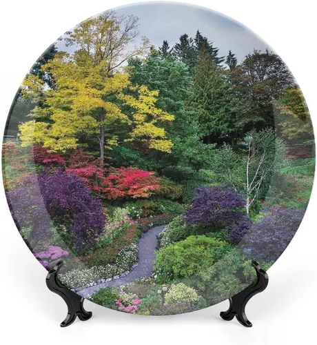 Miniatura 8 de Plato decorativo de 6 pulgadas, cerámica campestre, románticas flores amarillas, placa de exhibición para cenas, eventos de lujo, cena, bodas