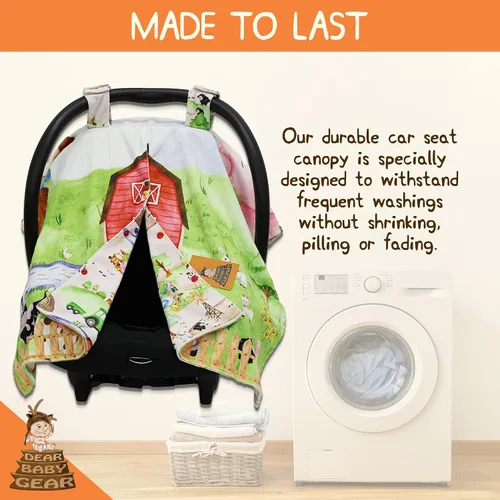 Miniatura 3 de Dear Baby Gear Funda de asiento de automóvil para niños y niñas, toldo para asiento de automóvil para bebé con apertura a presión, funda de asiento